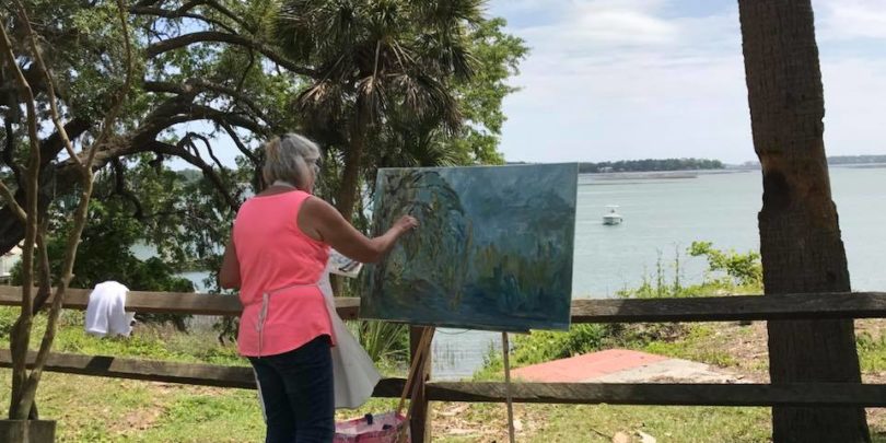 Save the date for the 3rd Annual Paint Out An artist is hard at work capturing the beautiful Bluffton scene during last year's Paint Out event