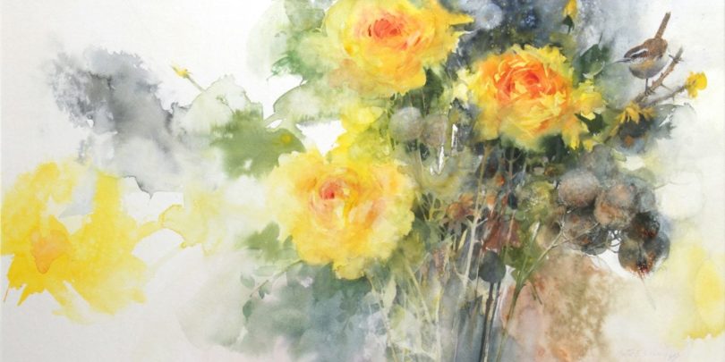 Waterbase Media Oct. 14-16 with Morten E. Solberg Caroloina Wren & Yellow Roses 7in 300