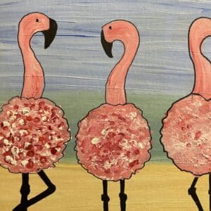 Flamingo Dancing with acrylic - Aug. 22 with Mary Burrell
